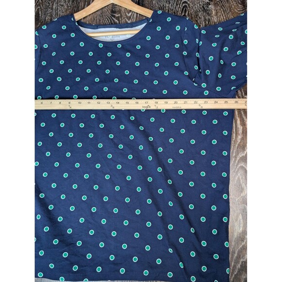 Talbots Tee Shirt Womens 3X Navy Blue Polka Dot Long Sleeve - Picture 7 of 8